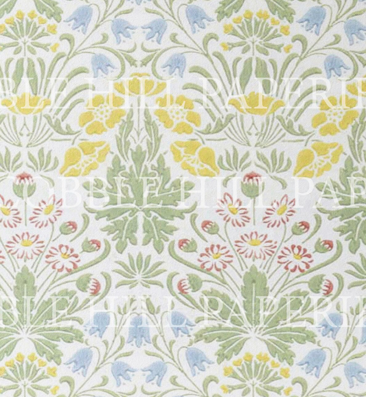 Dollhouse Wallpaper, 1:12 Miniature, Pastel Floral Art Nouveau Pattern