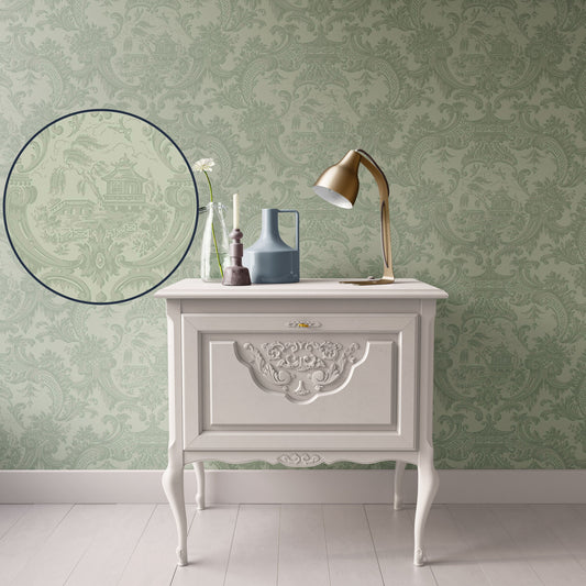 Green Victorian Damask