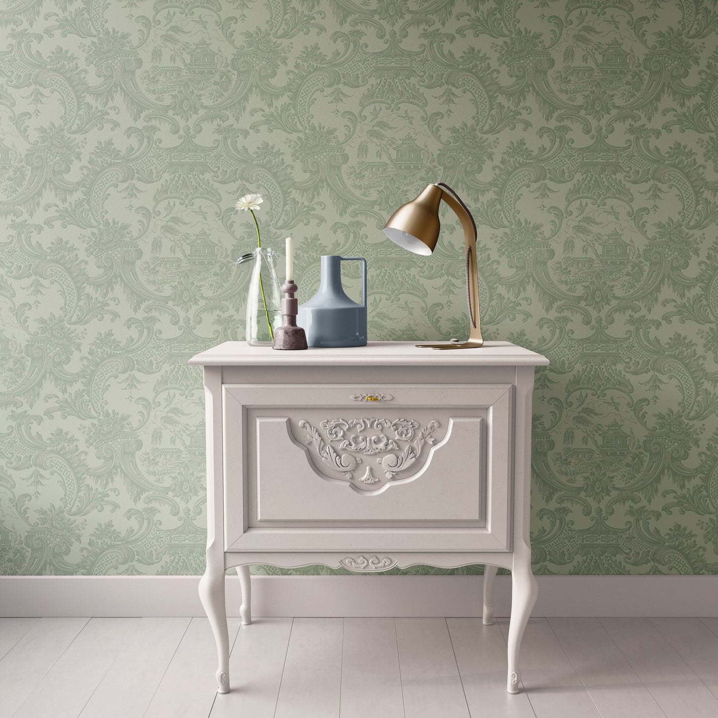 Green Victorian Damask