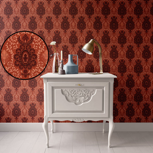 Red Damask Arabesque
