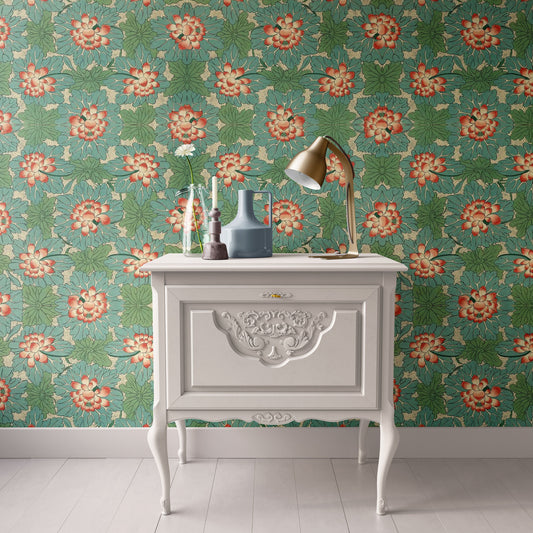 Dollhouse Wallpaper Papyrus Floral William Morris Style Miniature