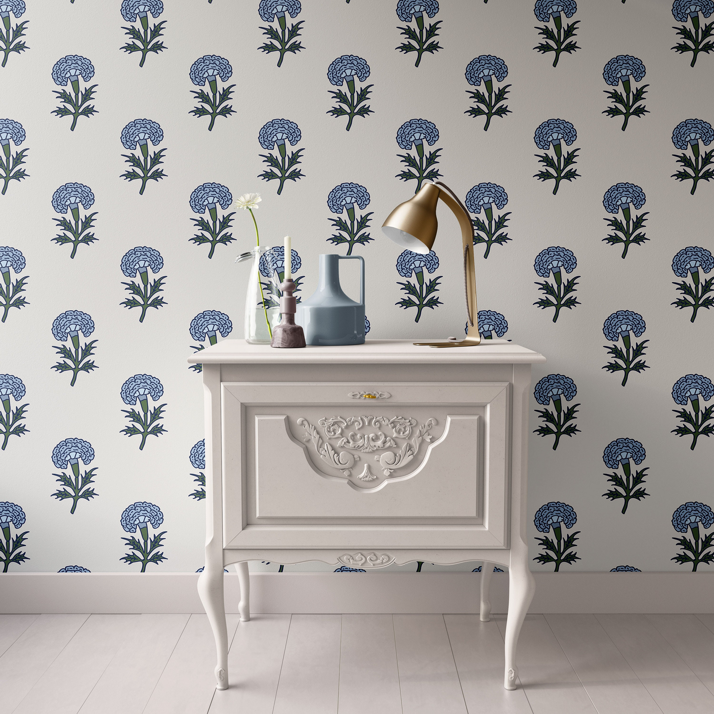 Classic Hydrangea Block Print: Medium